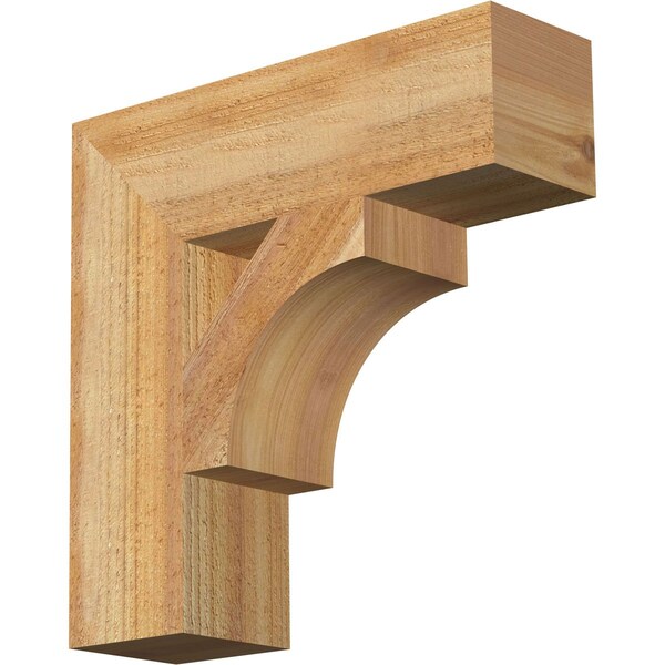 Ekena Millwork Westlake Block Rough Sawn Bracket, Western Red Cedar, 4"W x 14"D x 14"H BKT04X14X14WTL05RWR - main